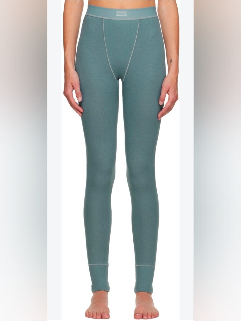 Skims Cotton Rib Leggings blue kyanite Size small High Rise